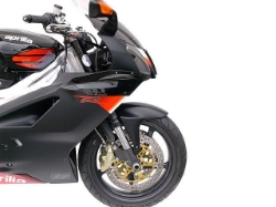 Afbeeldingen van Superbikestuurombouw kroonplaat zwart Aprilia RSV1000/MILLE 2004-2008