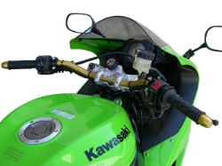 Afbeeldingen van Superbikestuurombouw kroonplaat zwart Kawasaki ZX10-R 2004-2005