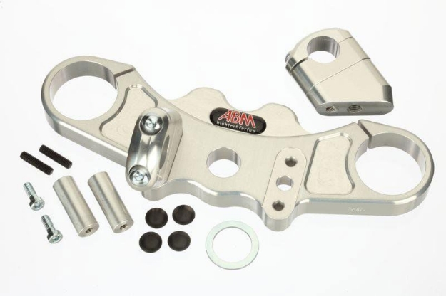 Afbeeldingen van Superbikestuurombouw kroonplaat zilver Kawasaki ZX9-R 2002-2003