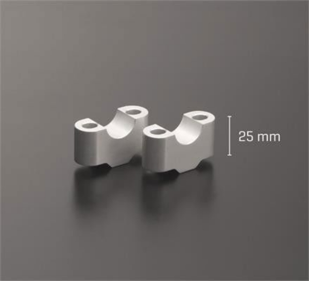 Afbeeldingen van Stuurverhogers 15mm zilver - ABM 'bringUp' voor 22,2mm stuur