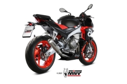 Afbeeldingen van MIVV Full System EVO met X-M1 titanium demper Aprilia RS660 / Tuono 660 '21-