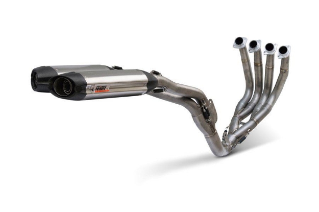 Afbeeldingen van MIVV Power EVO compleet titanium systeem met Suono Full Titanium dempers Yamaha R1 '07-'08