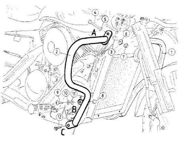 Afbeeldingen van Valbeugel chroom Hepco&Becker Kawasaki VN1500 '02-03 / 1600 MEAN STREAK '04-08
