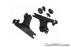 Afbeeldingen van Sissybar zwart Custom Acces model Luxus Sportster voor diverse Harley Davidson modellen