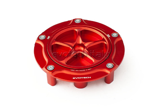 Afbeeldingen van Tankdop Evotech met schroefdop Honda (diverse modellen) rood/rood