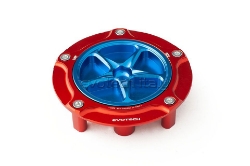 Afbeeldingen van Tankdop Evotech met schroefdop Honda (diverse modellen) rood/blauw