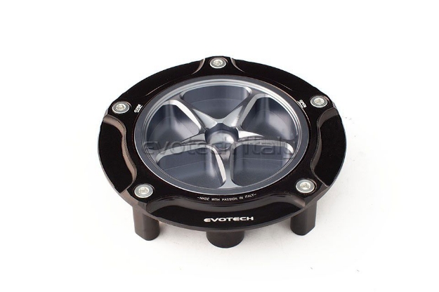 Afbeeldingen van Tankdop Evotech met schroefdop Honda (diverse modellen) zwart/titanium