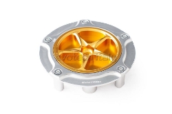 Afbeeldingen van Tankdop Evotech met schroefdop Honda (diverse modellen) zilver/goud
