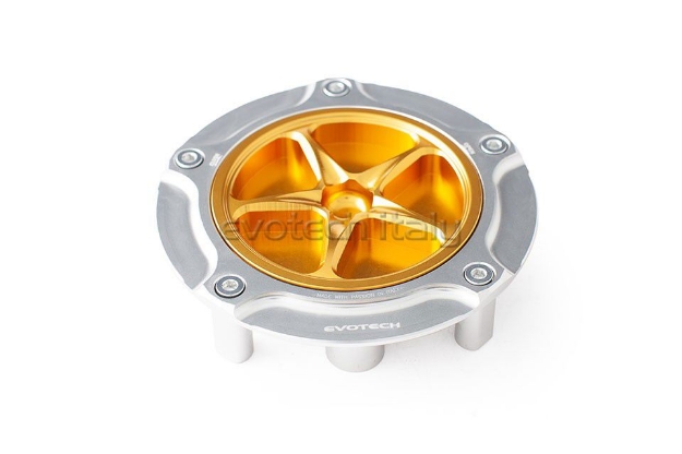 Afbeeldingen van Tankdop Evotech met schroefdop Honda (diverse modellen) zilver/goud