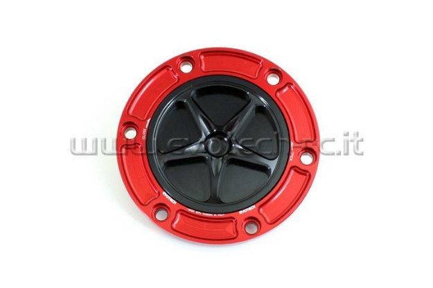 Afbeeldingen van Tankdop met schroefdop Evotech diverse Aprilia / KTM / MV Agusta / Triumph (ATB2) rood/zwart