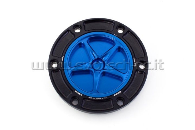 Afbeeldingen van Tankdop met schroefdop Evotech diverse Aprilia / KTM / MV Agusta / Triumph (ATB2) zwart/blauw