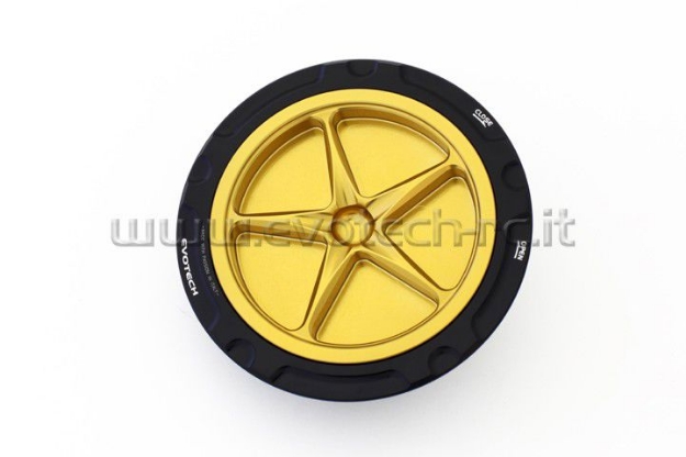 Afbeeldingen van Tankdop met schroefdop van Evotech voor de BMW S1000RR 2009- matzwart/goud