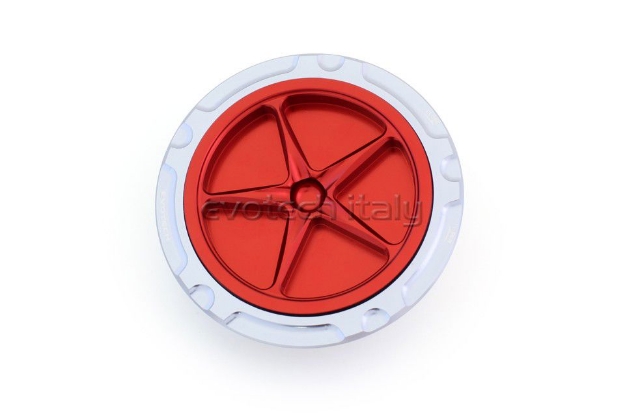 Afbeeldingen van Tankdop met schroefdop Evotech BMW R Nine T/ 1200 Scrambler '14- titanium/rood