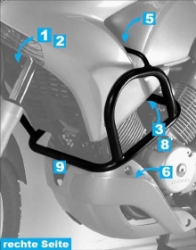 Afbeeldingen van Valbeugel zwart Hepco&Becker voor Honda XL125V '07-12