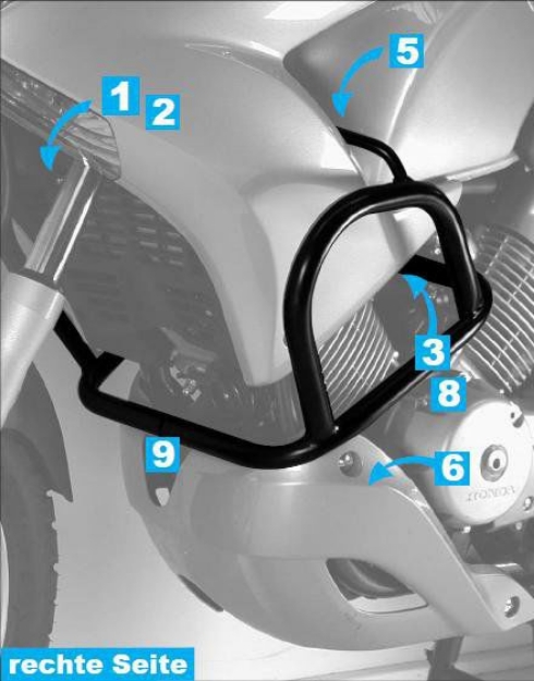 Afbeeldingen van Valbeugel zwart Hepco&Becker voor Honda XL125V '07-12