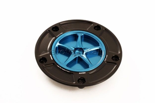 Afbeeldingen van Tankdop Evotech met schroefdop Kawasaki zwart/blauw