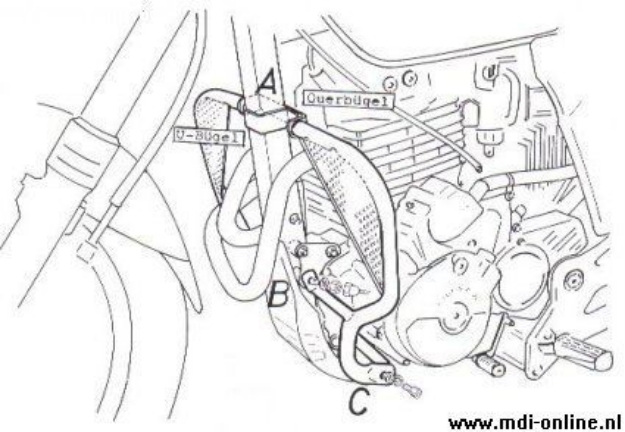Afbeeldingen van Valbeugel zwart Hepco&Becker voor Honda SLR650 '97-99 / Vigor '99-02