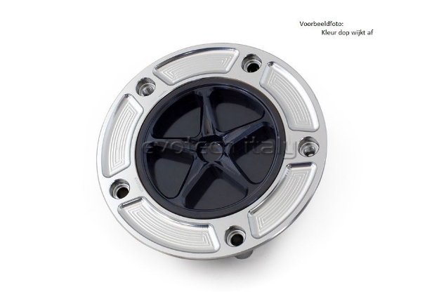 Afbeeldingen van Tankdop met schroefdop Evotech Suzuki 5 bouten (SU2) zilver/matzwart