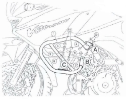 Afbeeldingen van Valbeugel zwart Hepco&Becker voor Suzuki DL1000 V-STROM '02-07