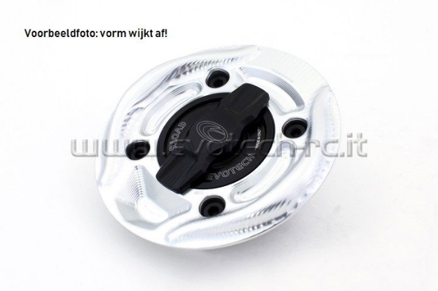 Afbeeldingen van Tankdop met snelsluiter van Evotech voor diverse Aprilia / Ducati / KTM / MV Agusta -zilver/zwart