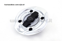 Afbeeldingen van Tankdop met snelsluiter van Evotech voor diverse Aprilia / Ducati / KTM / MV Agusta -zilver/titanium