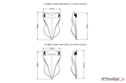 Afbeeldingen van Vervangingsruit touring met opzetruitje Puig Benelli TRK 251 '21-22