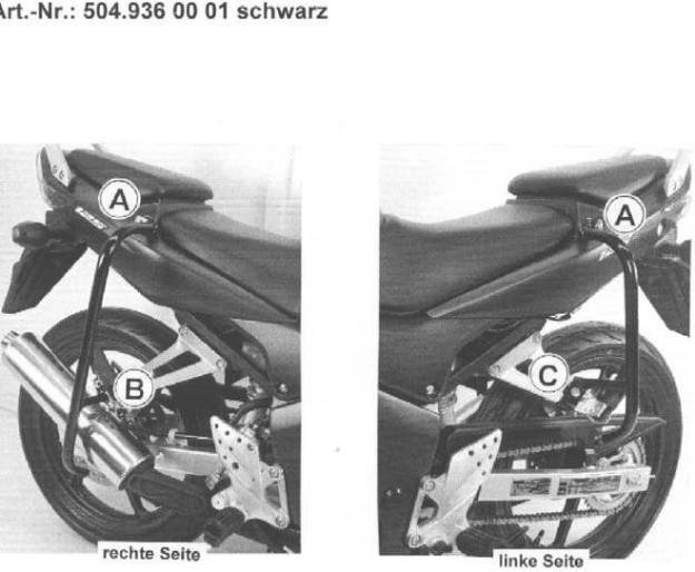 Afbeeldingen van Valbeugel achterzijde zwart Hepco&Becker Honda CBR125R '07-10