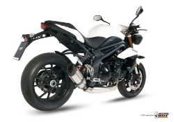Afbeeldingen van MIVV Suono Steel Black RVS demper (LOW) Triumph Speed Triple 1050 '11-'15
