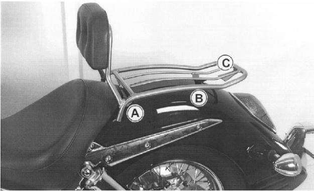 Afbeeldingen van Solorack met rugsteun Hepco&Becker chroom Honda VTX1300S 2003-