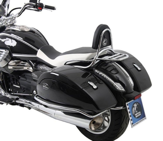 Afbeeldingen van Sissybar met rekje Hepco&Becker chroom Moto Guzzi CALIFORNIA 1400 Custom / Touring