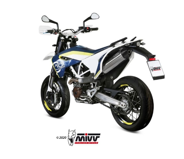 Afbeeldingen van MIVV Oval titanium demper met carbon cap Husqvarna 701 Enduro / Supermoto '17-19
