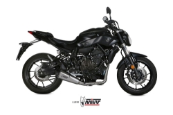 Afbeeldingen van MIVV 2-1 systeem met Delta Race RVS demper Yamaha MT-07 '14-20