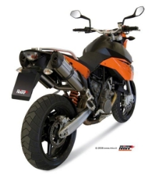 Afbeeldingen van MIVV Suono Steel RVS dempers KTM 950 Supermoto/R '05-06 / 990 Supermoto/R '07-
