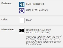 Afbeeldingen van Vervangingsruit National Cycle tall transparant Honda ST1100 '90-01