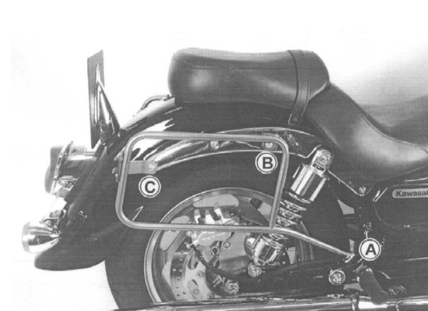 Afbeeldingen van Kofferrek chroom Hepco&Becker Kawasaki VN1600 CLASSIC '03-'08