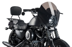 Afbeeldingen van Stuurkuipje zwart model semi-closed met ruitje Custom Access diverse Harley Davidson modellen