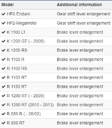 Afbeeldingen van Brake lever enlargement diverse BMW modellen - silver Wunderlich