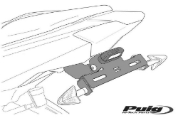 Afbeeldingen van Knipperlichtbeugeltjes Puig kentekenplaathouder voor Suzuki GSX-S125 / GSX-R125 '17-