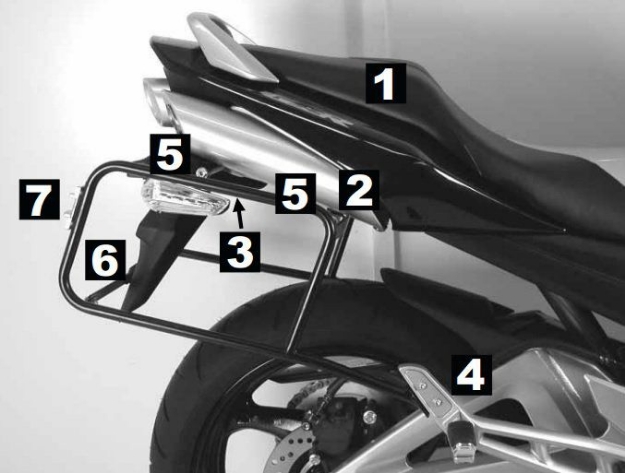 Afbeeldingen van Kofferrek zwart Hepco&Becker Suzuki GSR600 '06-'12