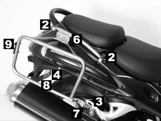 Afbeeldingen van Kofferrek zwart Lock-it Hepco & Becker Suzuki GSXR1300 '08-