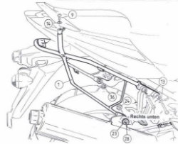 Afbeeldingen van Kofferrek zwart Hepco&Becker Suzuki SV650N/ S '03-'07