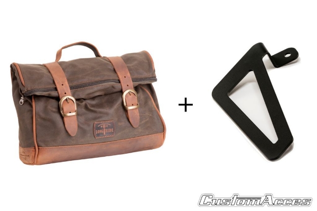 Afbeeldingen van Vintage zadeltas rechts bruin met universele afstandhouders Custom Acces - 8 ltr