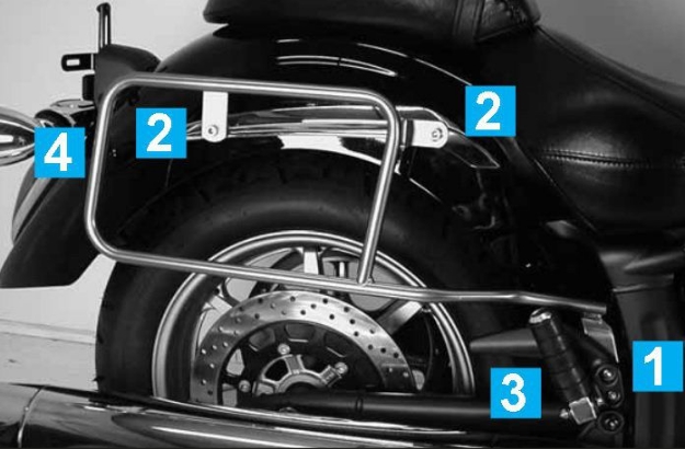 Afbeeldingen van Kofferrek chroom Hepco&Becker Yamaha XVS1300 Midnight Star