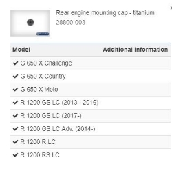 Afbeeldingen van Rear engine mounting cap diverse BMW modellen - titanium Wunderlich