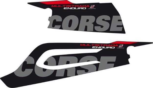 Afbeeldingen van Achterbrug protector sticker zwart voor Ducati Multistrada 1200/1260 Enduro '16-