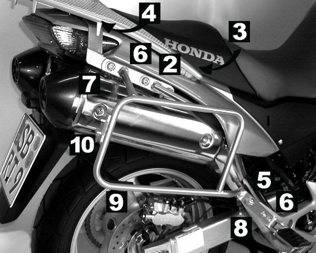 Afbeeldingen van kofferrek zwart Lock-it Hepco & Becker Honda XL1000V '07-