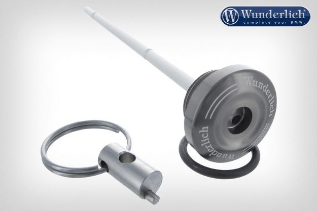 Afbeeldingen van Oil filler plug with dip stick BMW K1600B/Grand American/GT/GTL - titanium Wunderlich