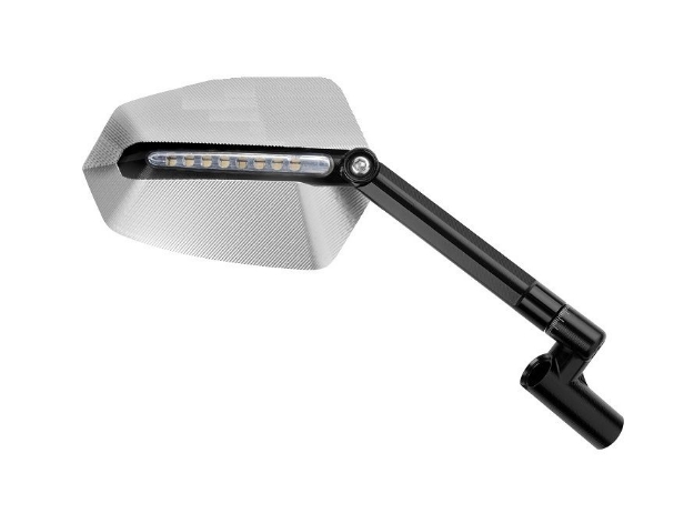 Afbeeldingen van Stuurspiegel model GTI met LED knipperlicht rechts zwart/zilver Puig