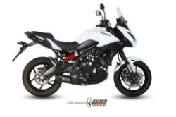 Afbeeldingen van MIVV 2-1 systeem met carbon ovaal demper en carbon end cap Kawasaki Versys 650 '15-20