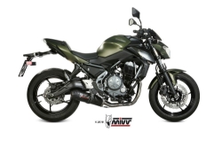 Afbeeldingen van MIVV systeem met oval carbon Kawasaki Ninja 650 / Z650 '17-22 (1 lambda)